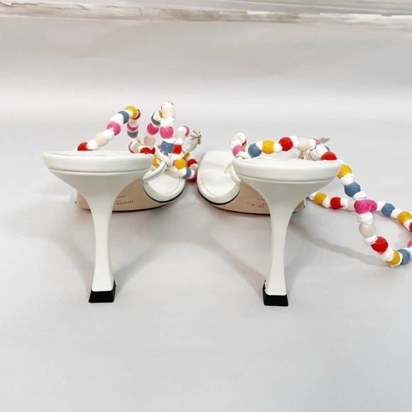 Jimmy Choo Amiral Beaded Raffia Heels - Picture 11 of 13